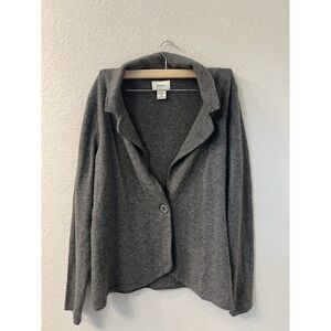 Neiman Marcus Women's Gray Cashmere One Bottom Cardigan Sweater Size XL